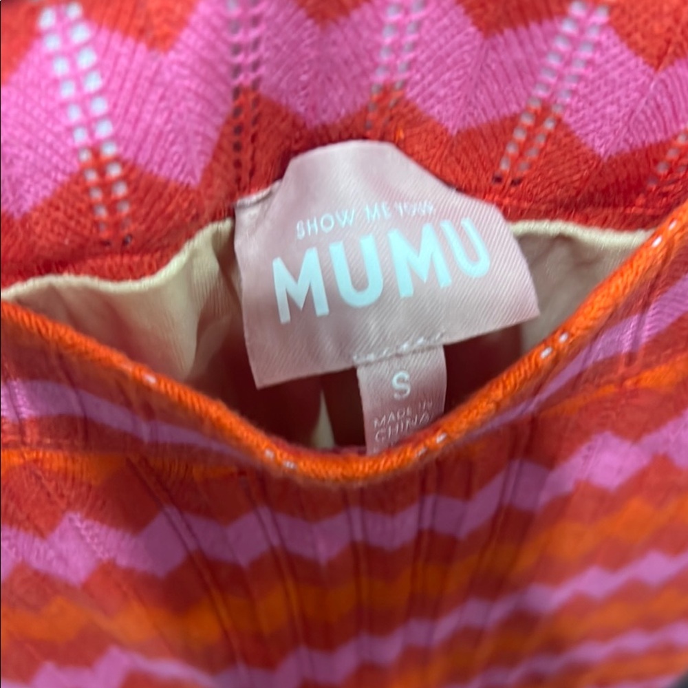 Show Me Your MuMu Pink and Orange Zigzag Jumpsuit - Picture 5 of 9